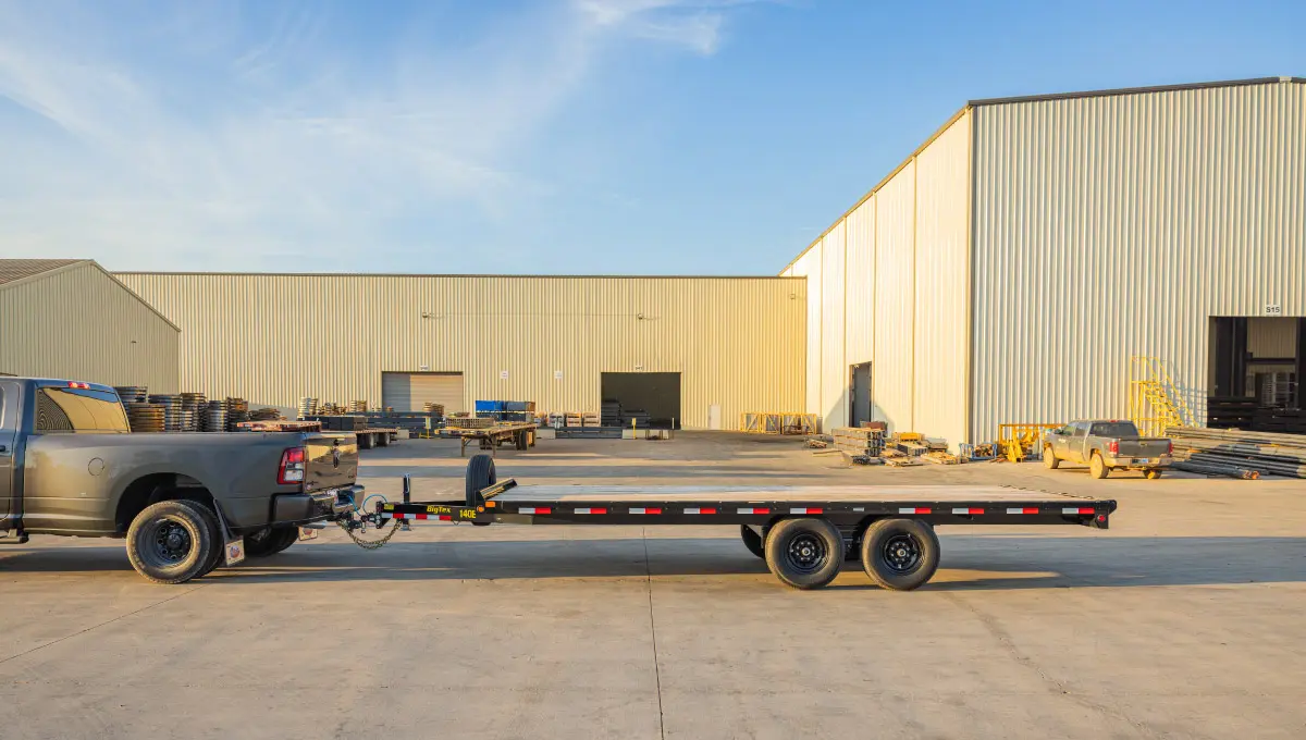 14OE Big Tex Trailer hitched to truck