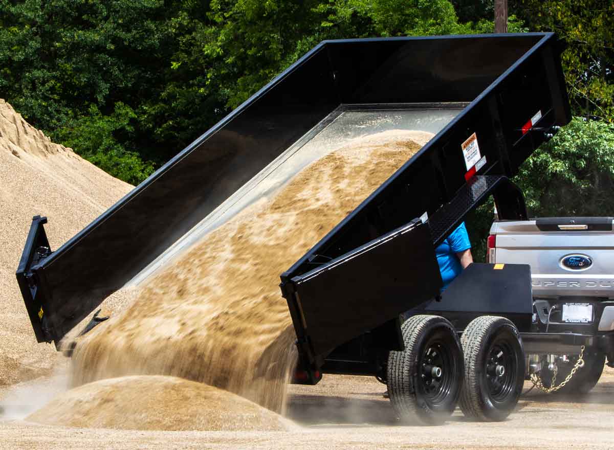 Dump Trailer Pouring Dirt