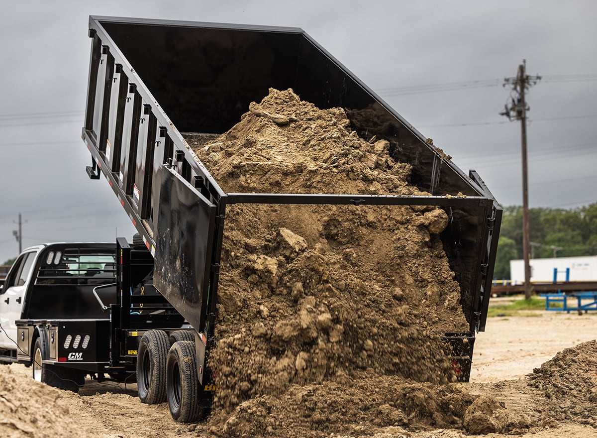 Big Tex Dump Trailer Dumping Dirt