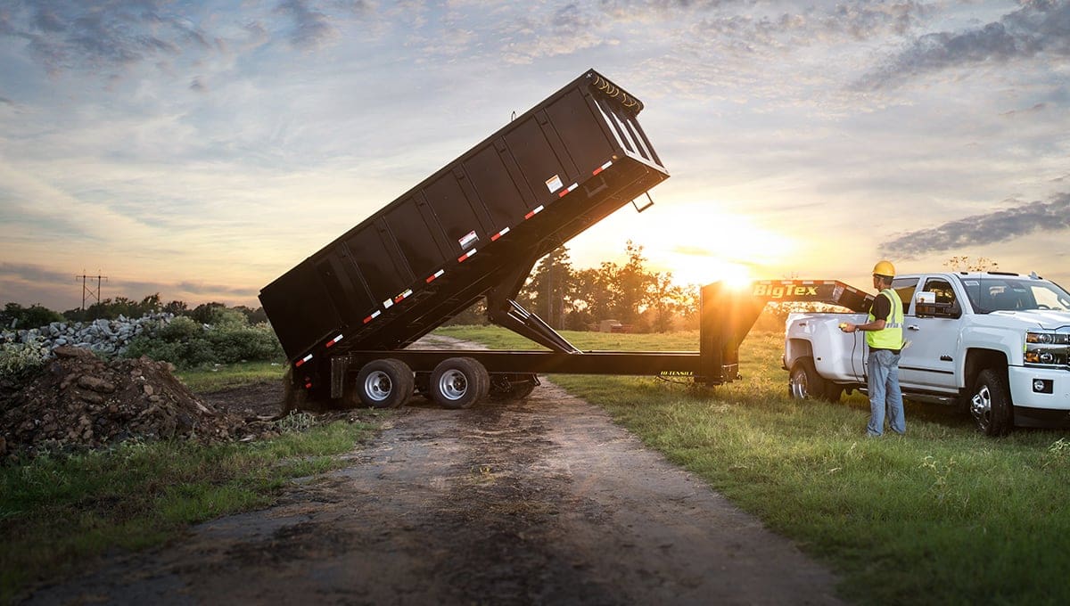 Big Tex Dump Trailer Hauling Dirt