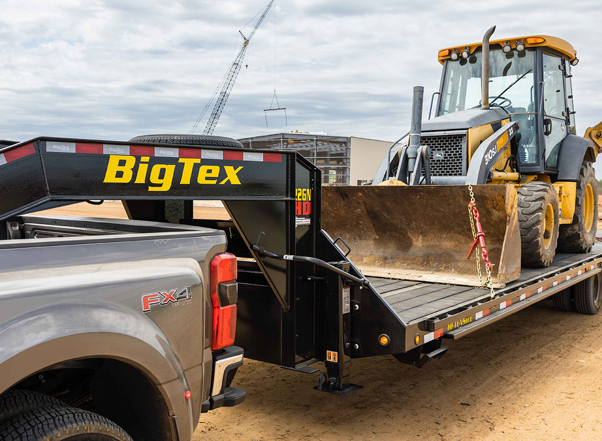Construction Vehicle on Big Tex Trailer
