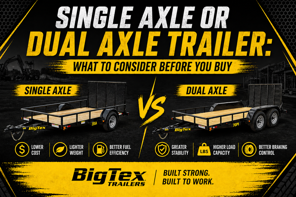 infographic of dual and single axle trailers